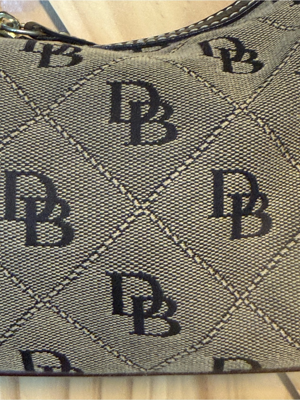 Dooney & Bourke Tan Brown Monogram Shoulder Bag - Picture 11 of 16